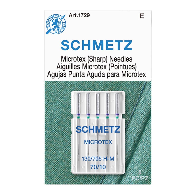 SCHMETZ Microtex Sharp Sewing Machine Needles - Quilting & Topstitching Supplies, Size 70/10, 5-Needle Card, Pack of 1 - Image 1